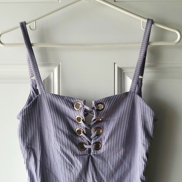 Tinibikini Light Purple Ribbed One Piece Swimsuit - Picture 2 of 7